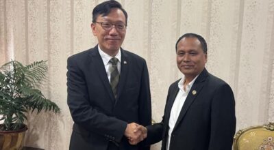 कोरियाली राजदूतको ऊर्जा मन्त्री घिसिङसँग शिष्टाचार भेट
